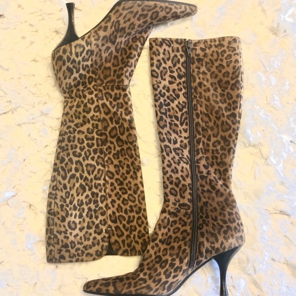 Stuart Weitzman Baby Leopard Boots - Picture 1 of 7